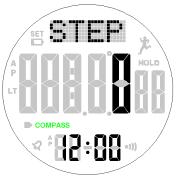 pedometer mode of compass watch SKMEI 1354