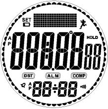SKMEI 1356 compass watch LCD screen
