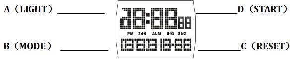 SKMEI 1368 digital watch button