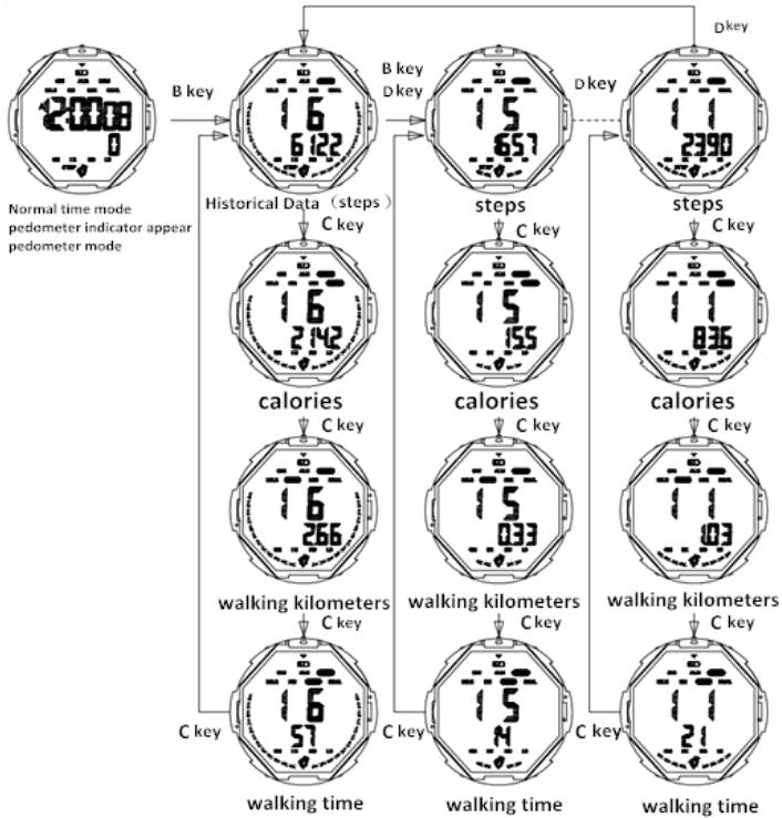 Cómo ver datos históricos del reloj con podómetro