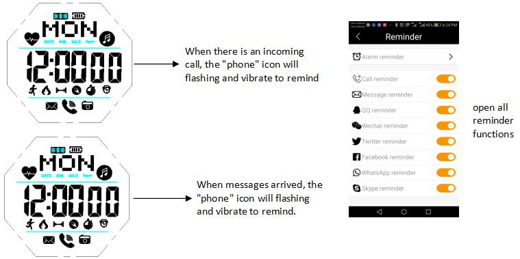 How to set reminder with smartwatch SKMEI 1512