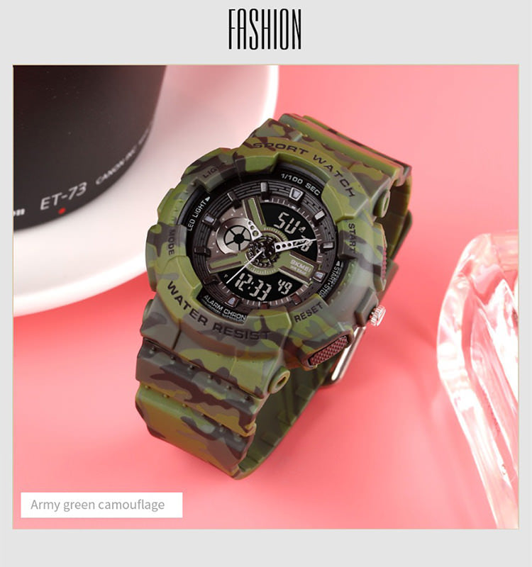 SKMEI 1689 Dual Time Waterproof Outdoor Sports Watch for Women IP68