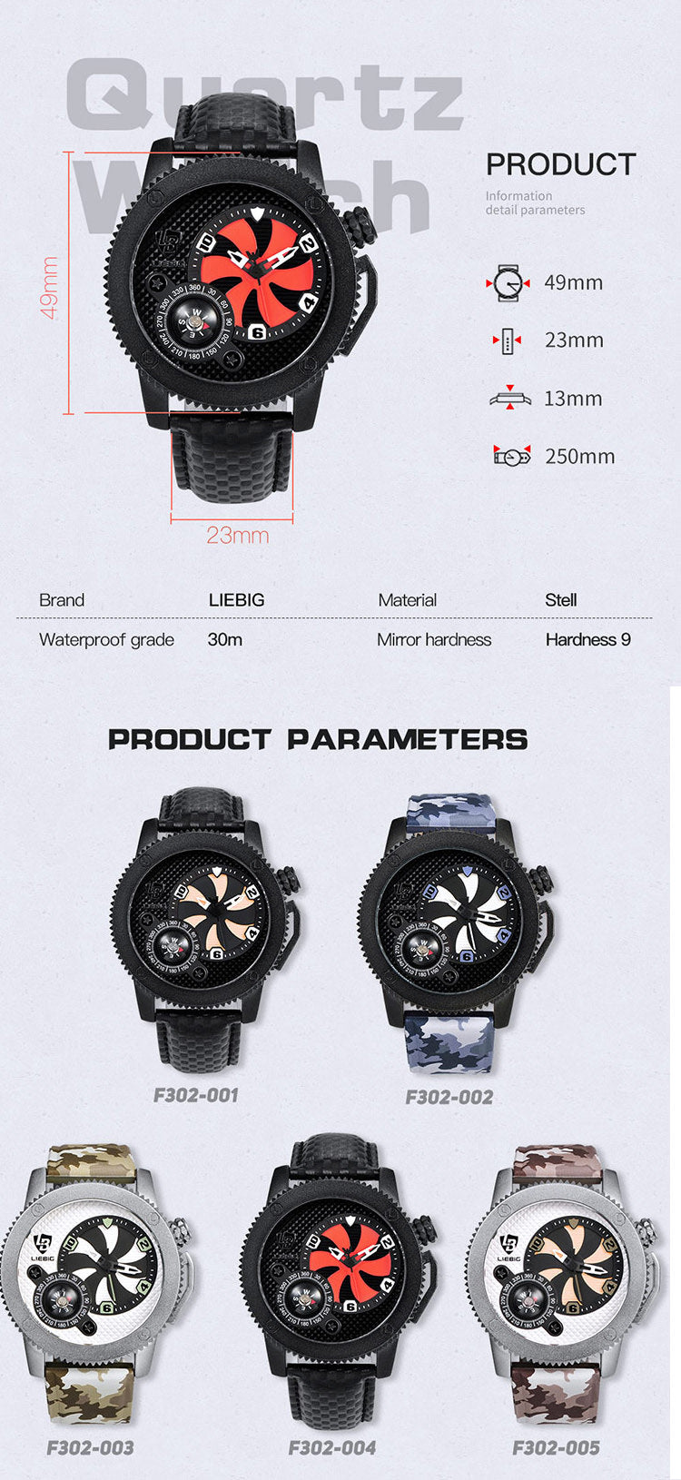 LIEBIG F302 Quartz Watch