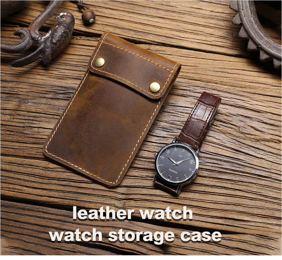 Leather Watch Travel Case for Single Watch