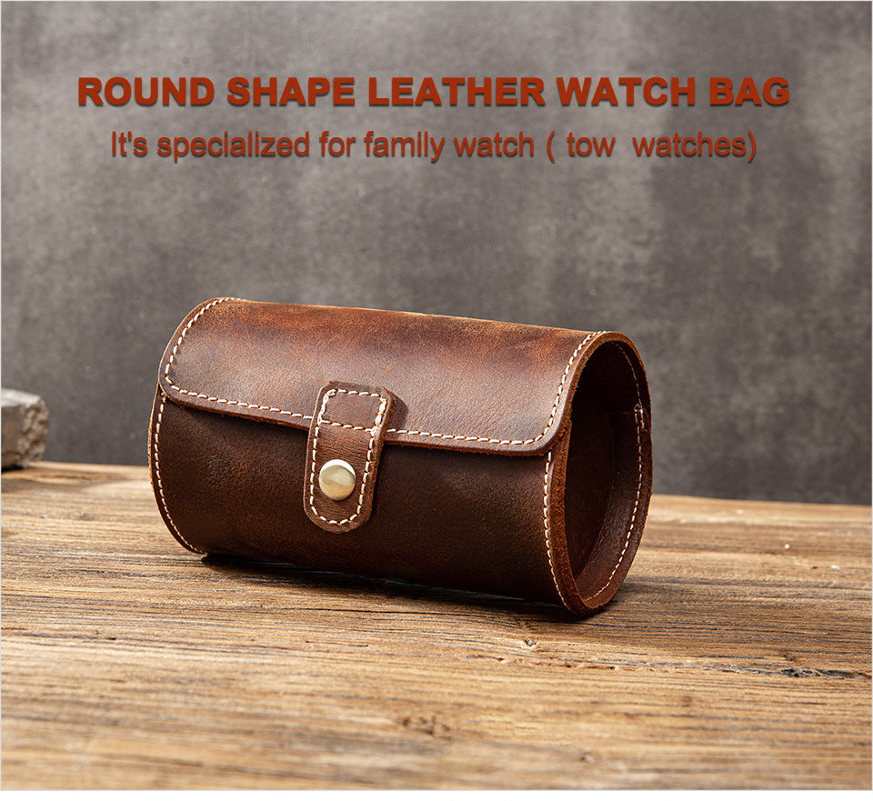 Leather 2 Watch Travel Case