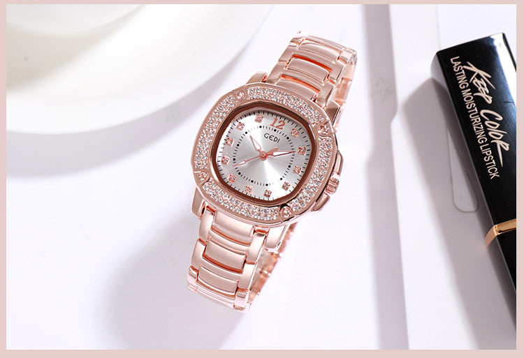 GEDI 3200 Relojes digitales de cuarzo para mujer con caja de diamantes