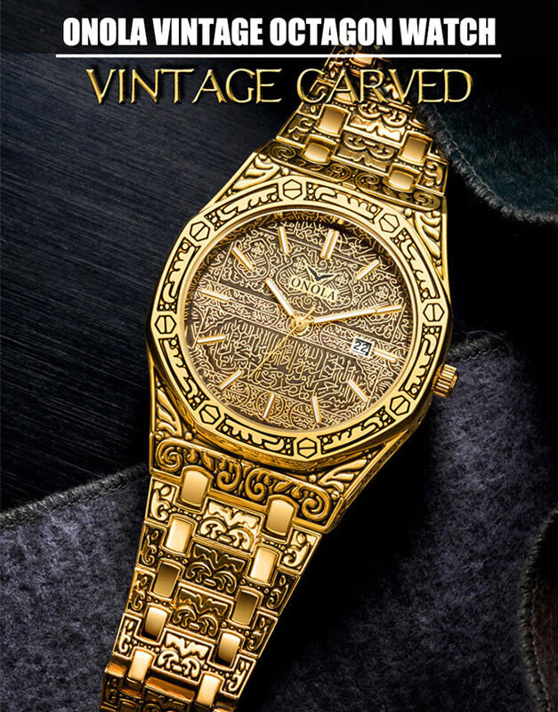 ONOLA Reloj octágono vintage para hombre