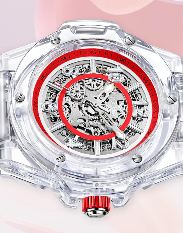 ONOLA Reloj Esqueleto Transparente para Hombre