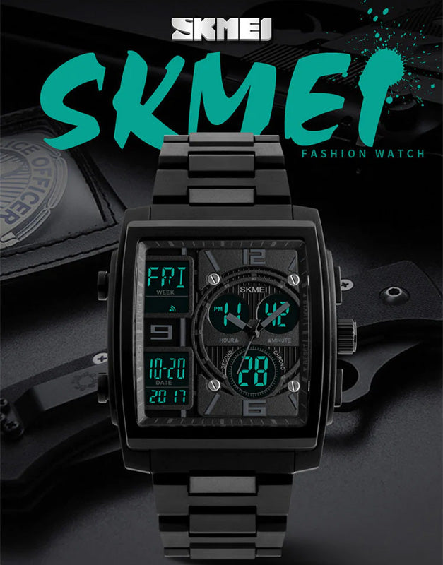 SKMEI 1274 Men's Ana Digi Watch Rectangle