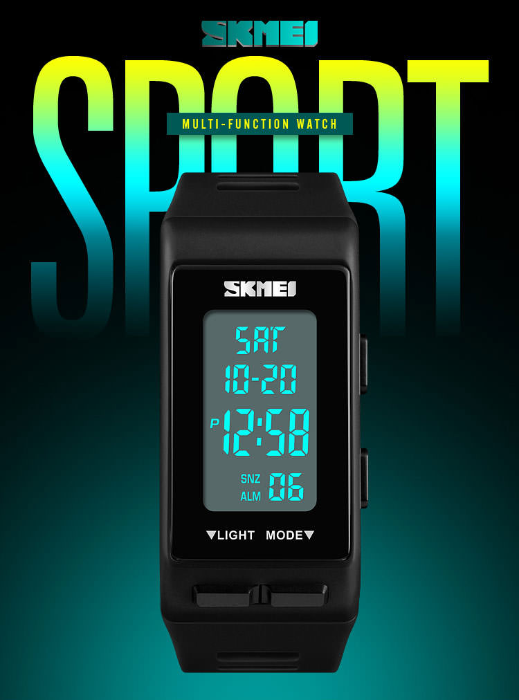 SKMEI 1812 Square Digital Watch for Men w/ 3Bar Waterproof & Luminous –  FantaStreet