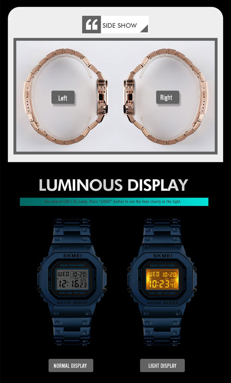 SKMEI 1456 Fashion Digital Watch w/ EL Light