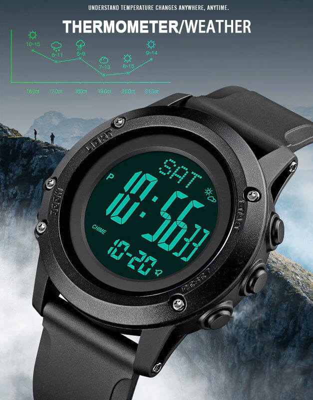 SKMEI 1793 Digital Thermometer Watch with Altimeter and Pressure