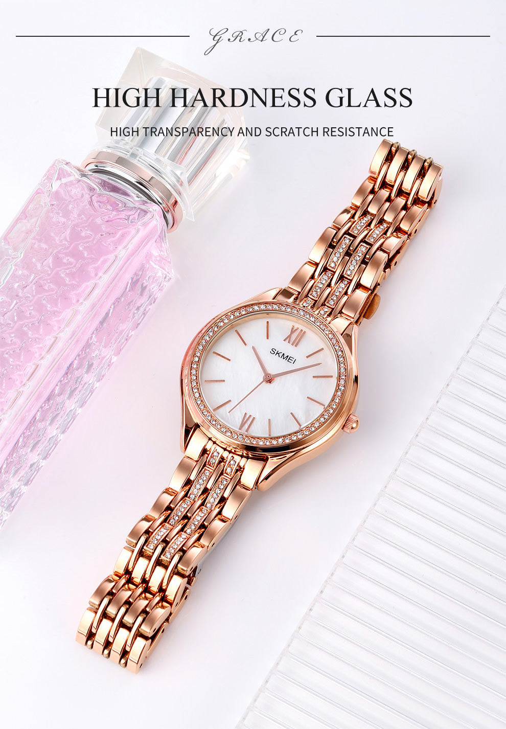 SKMEI 1970 Montres-bracelets innovantes en diamant pour femme