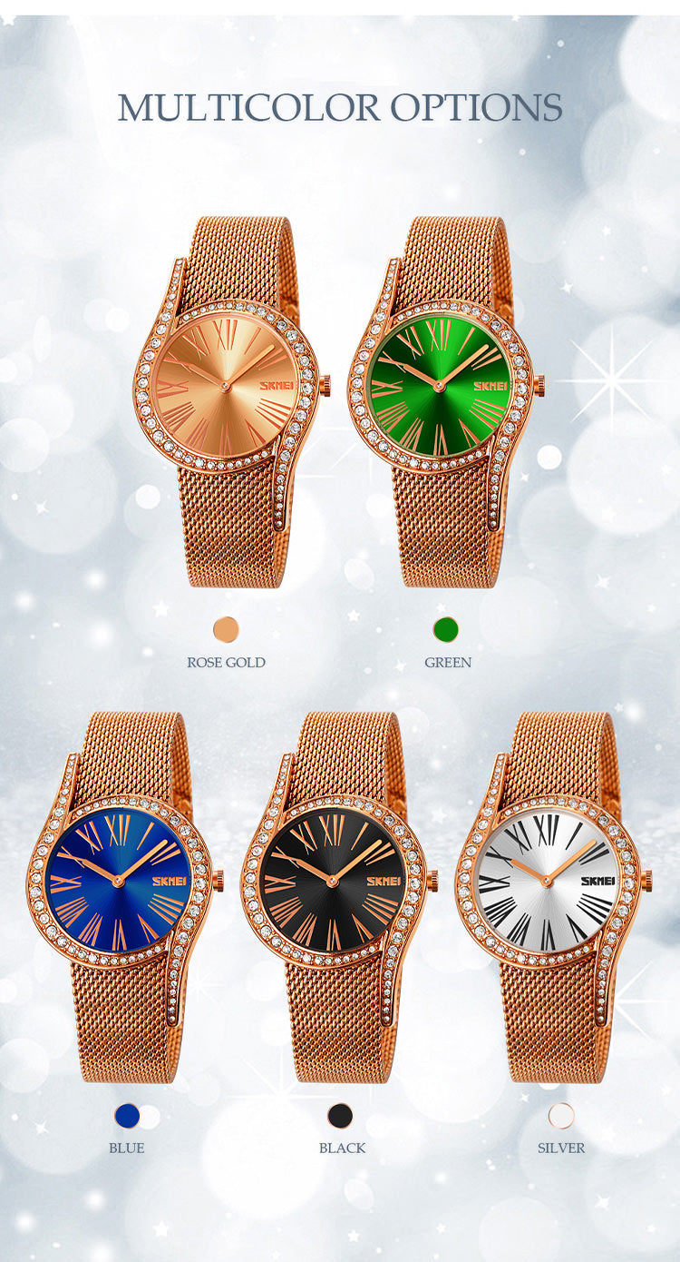 SKMEI 9252 Relojes de vestir con diamantes creativos para mujer