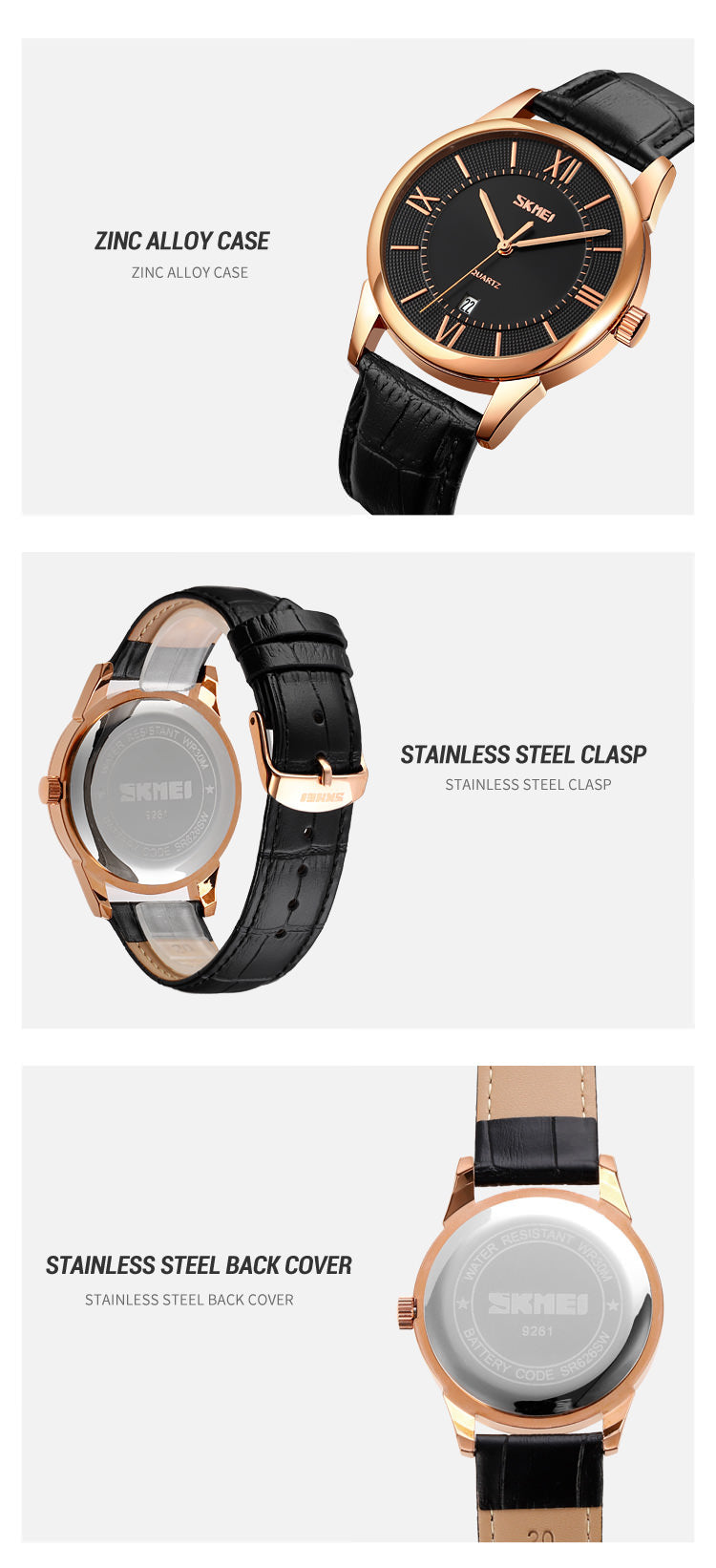 SKMEI 9261 Simple Dress Watches for Men