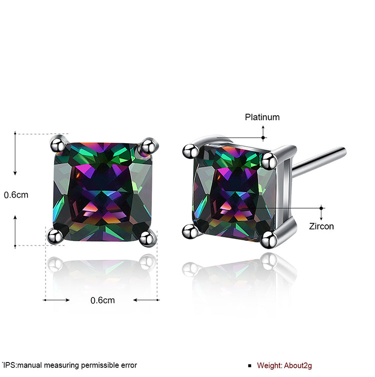 SKMEI LKN003 Square Zircon Earrings Studs