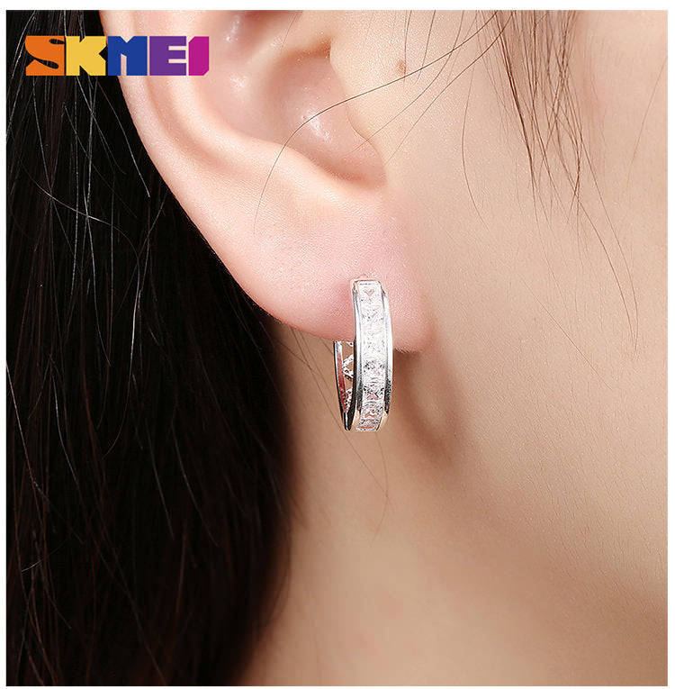 SKMEI LKN010 Simple Hoop Earrings Zirconia