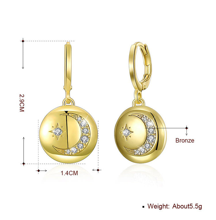 SKMEI LKN011 Boucles d'oreilles pendantes lune et étoile