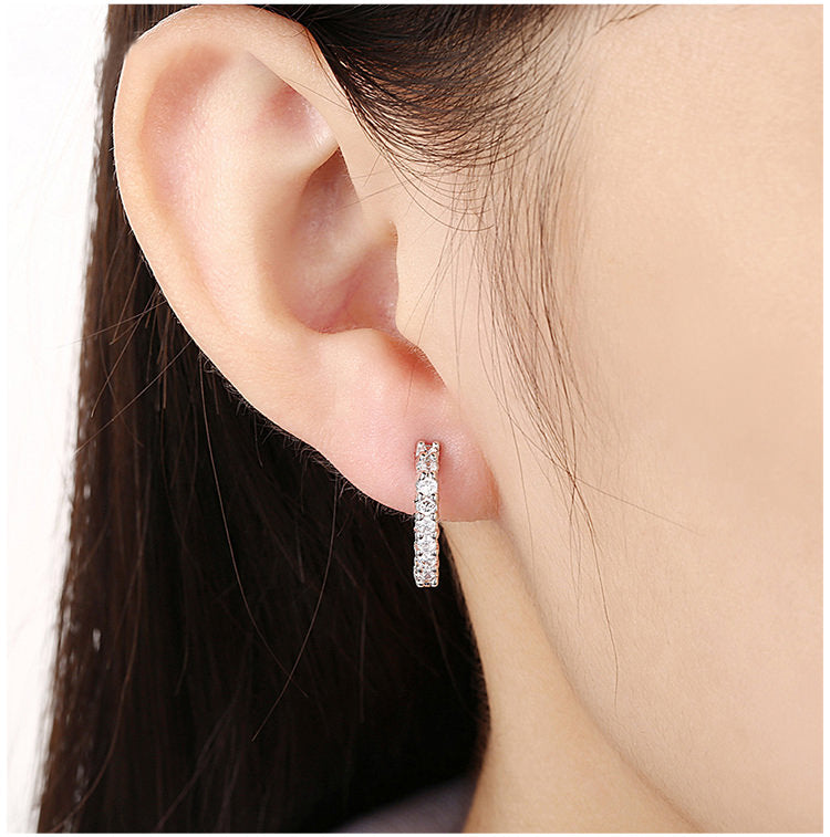 SKMEI LKN018 Boucles d'oreilles créoles en zircone