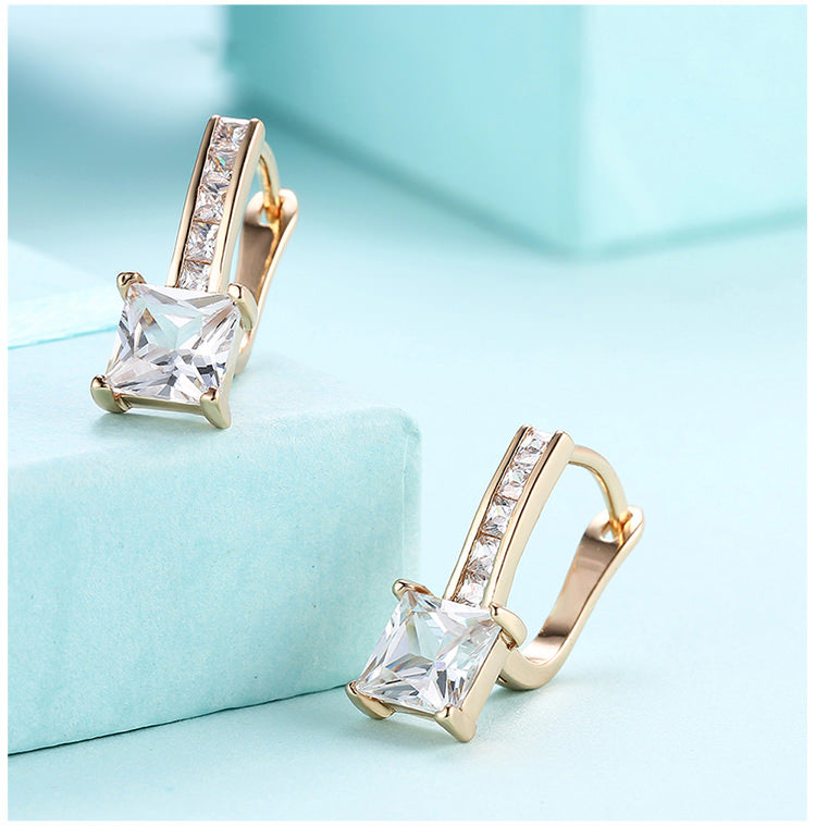 SKMEI LKN028 Gold Plated Diamond Ear Hoops