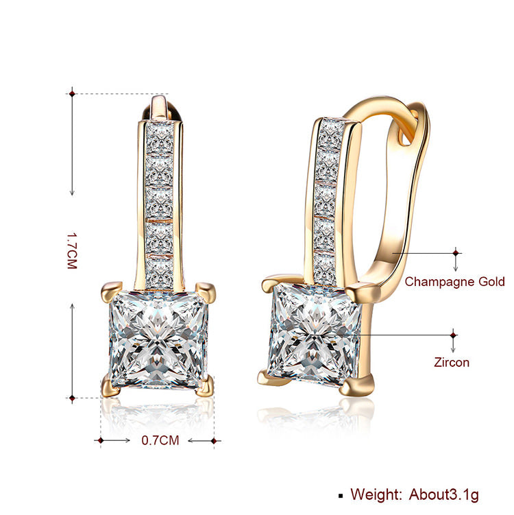 SKMEI LKN028 Gold Plated Diamond Ear Hoops