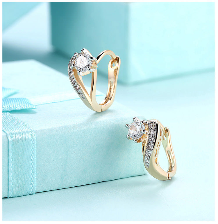 SKMEI LKN039 Heart Gold Earrings Hoops