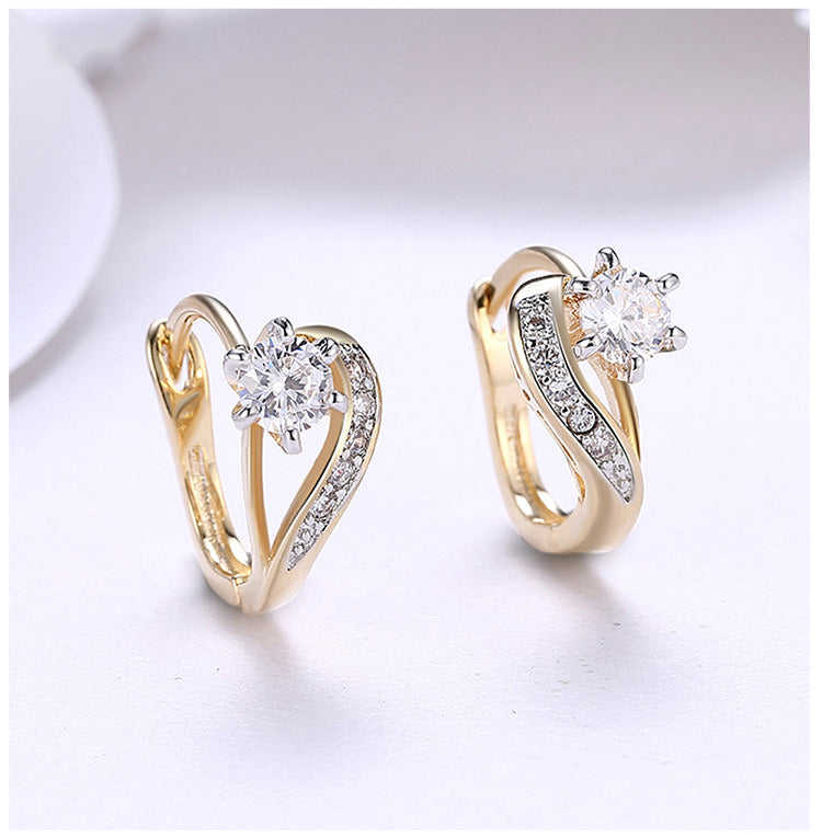 SKMEI LKN039 Heart Gold Earrings Hoops