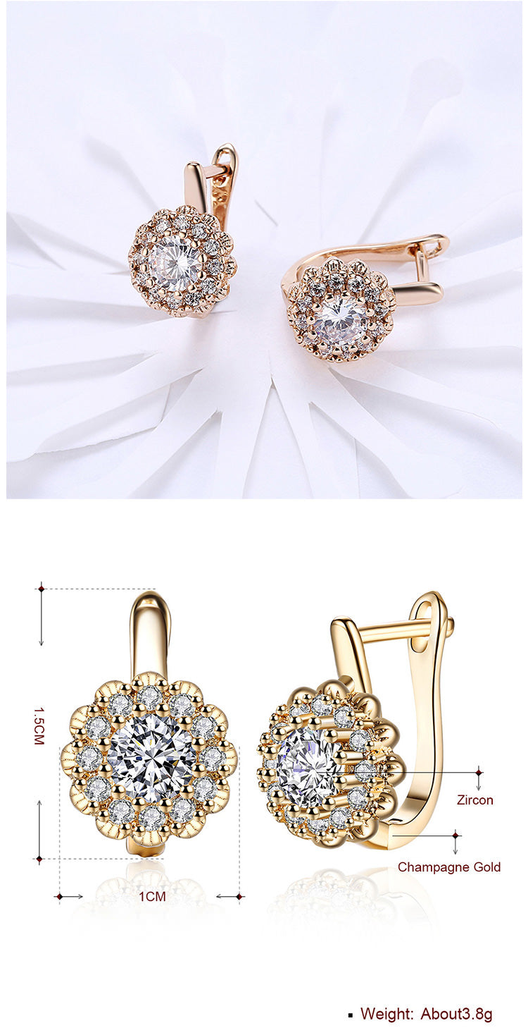 SKMEI LKN043 Rhinestone Flower Earring Hoops