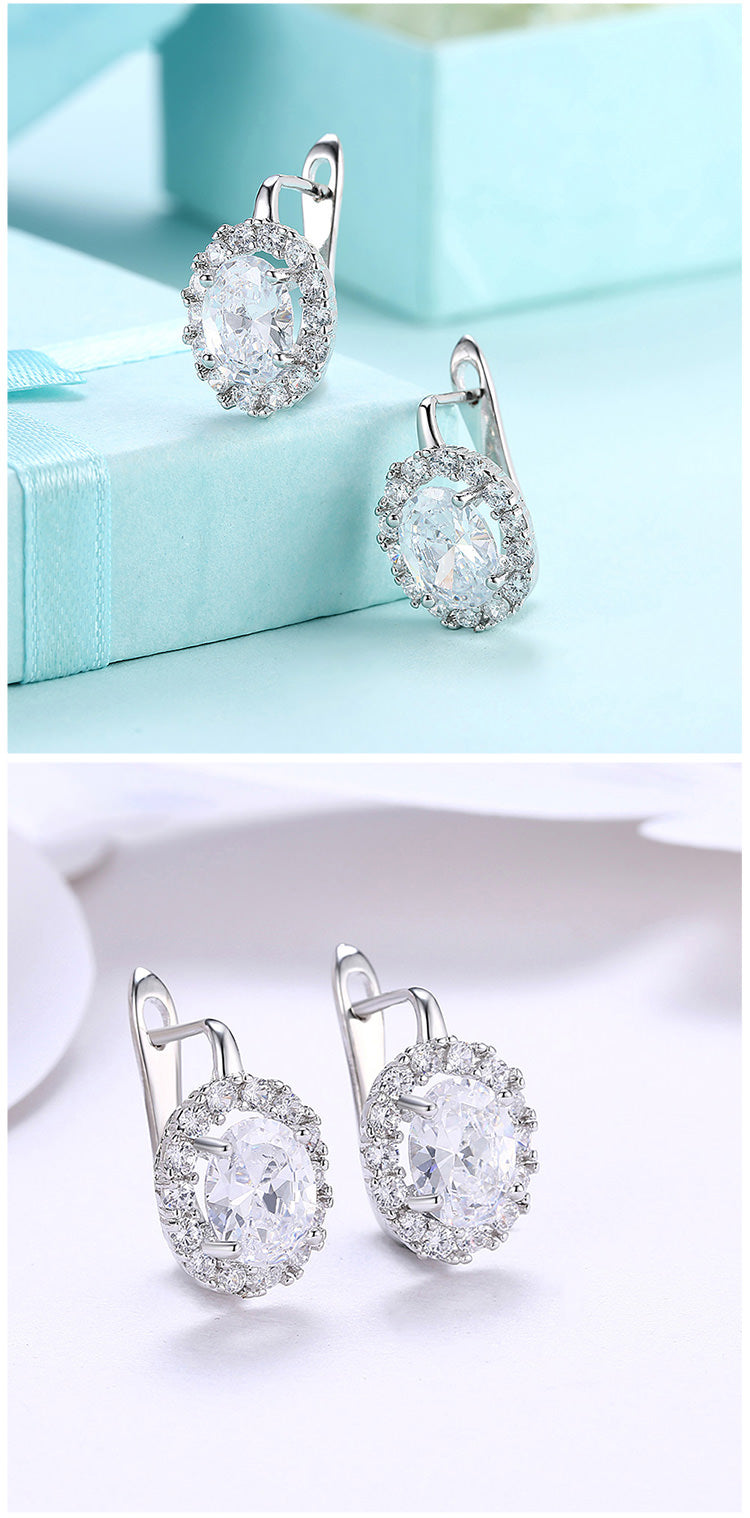 SKMEI LKN044 Oval Rhinestone Earring Hoops