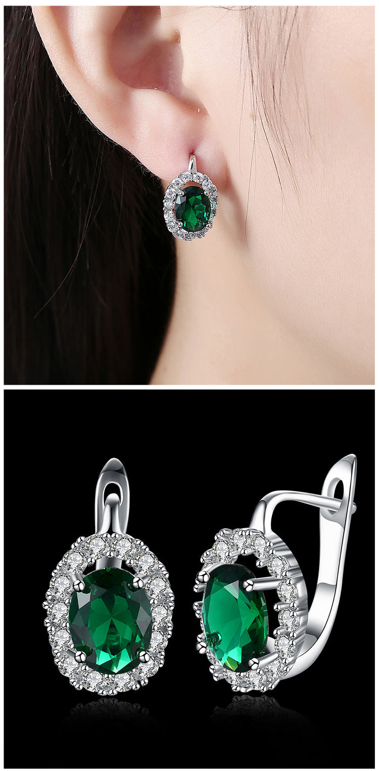 SKMEI LKN044 Oval Rhinestone Earring Hoops