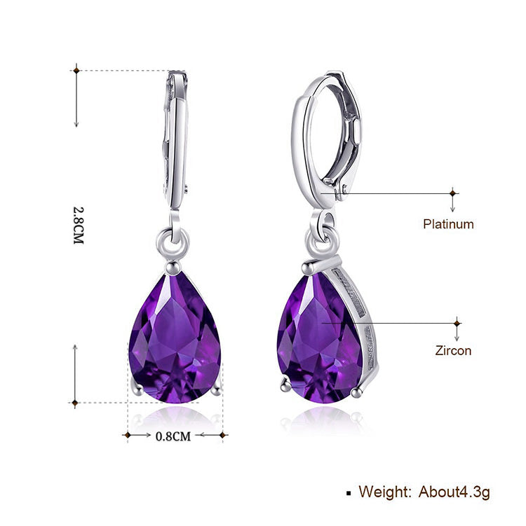 SKMEI LKN045 Rhinestone Teardrop Earrings Drops