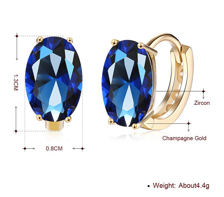 SKMEI LKN046 Pendientes ovalados con diamantes de imitación