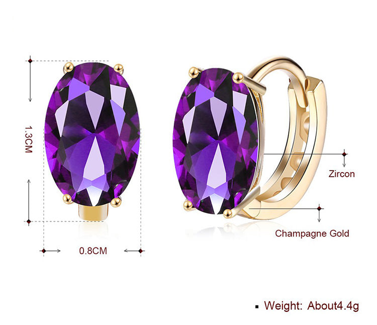 SKMEI LKN046 Pendientes ovalados con diamantes de imitación