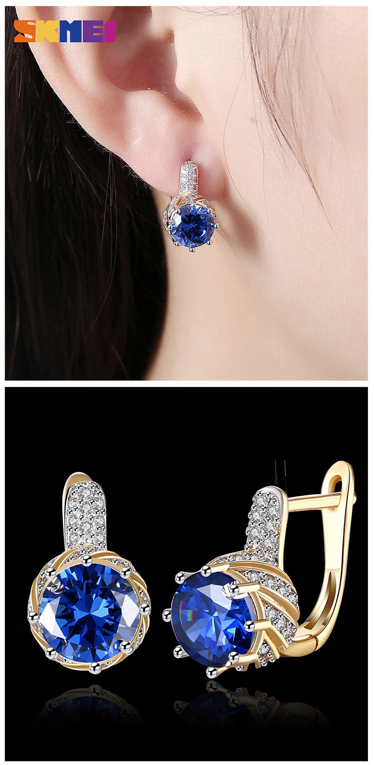 SKMEI LKN047 Zinconia Diamond Earrings Hoops