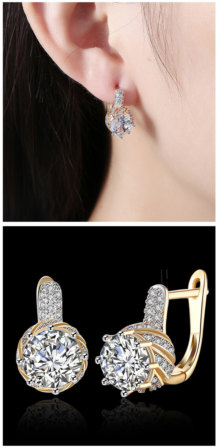 SKMEI LKN047 Zinconia Diamond Earrings Hoops