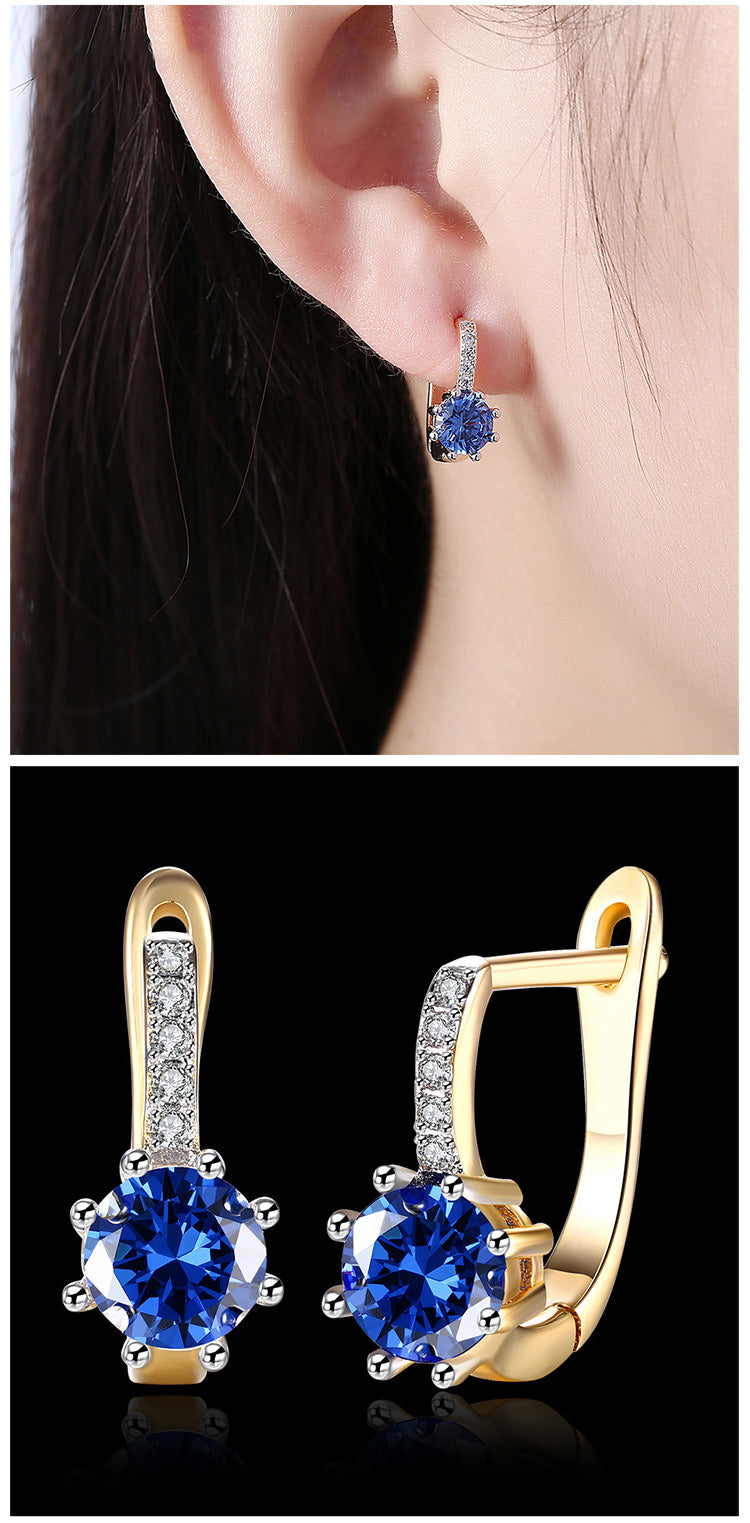 SKMEI LKN048 Rhinestone Earrings Hoops