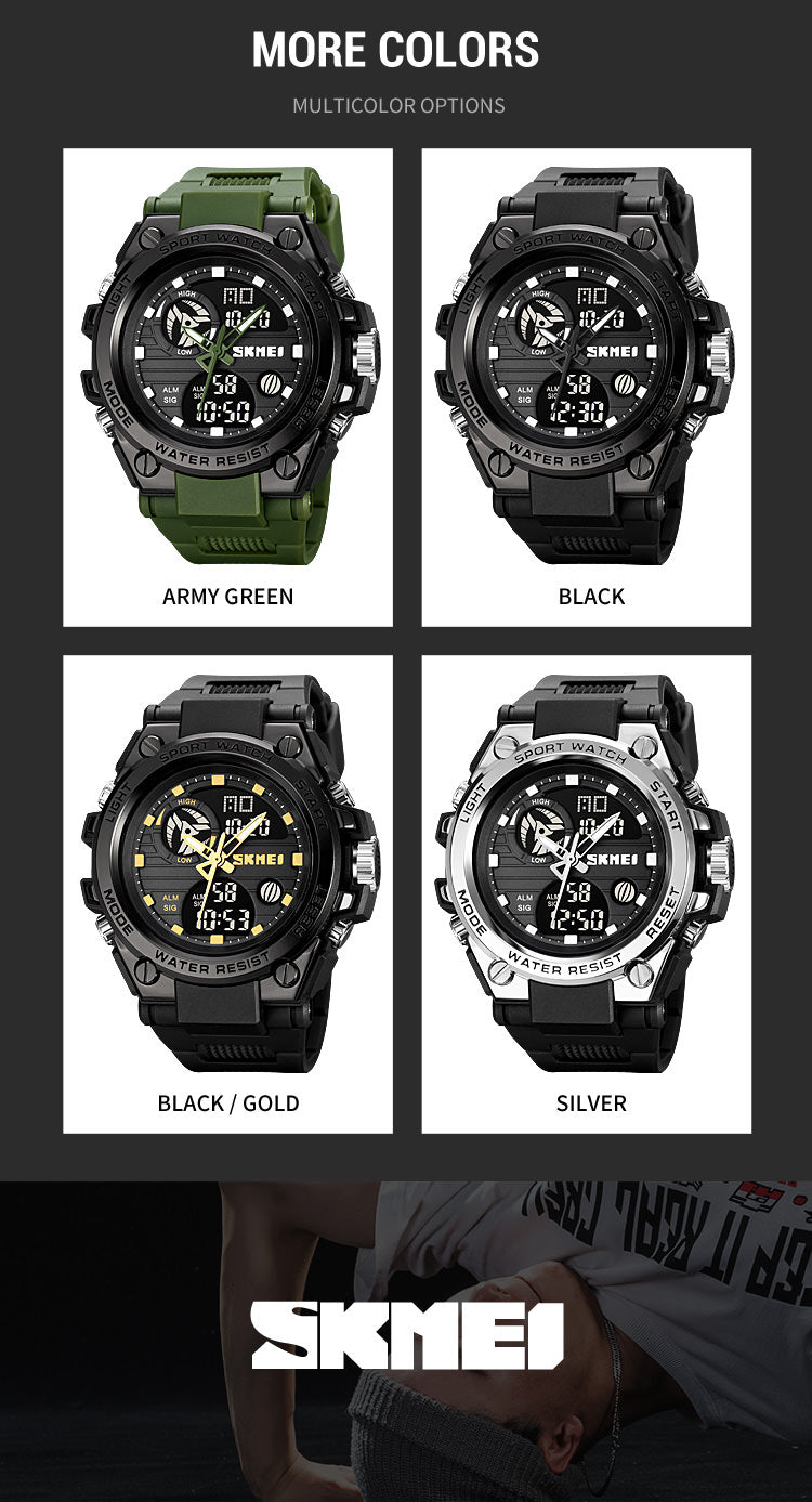 SKMEI 2031 Analog Digital Watch 50m Waterproof Sports Watch for Men