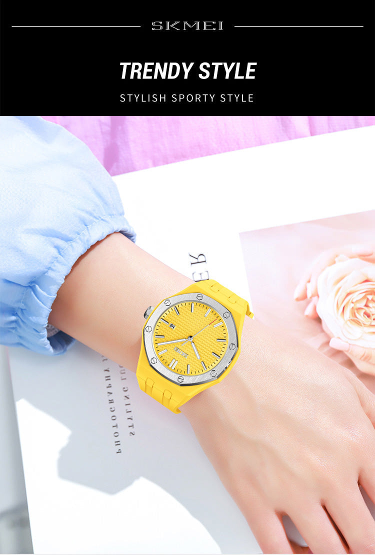 SKMEI 9299 Reloj casual con correa de silicona para mujer