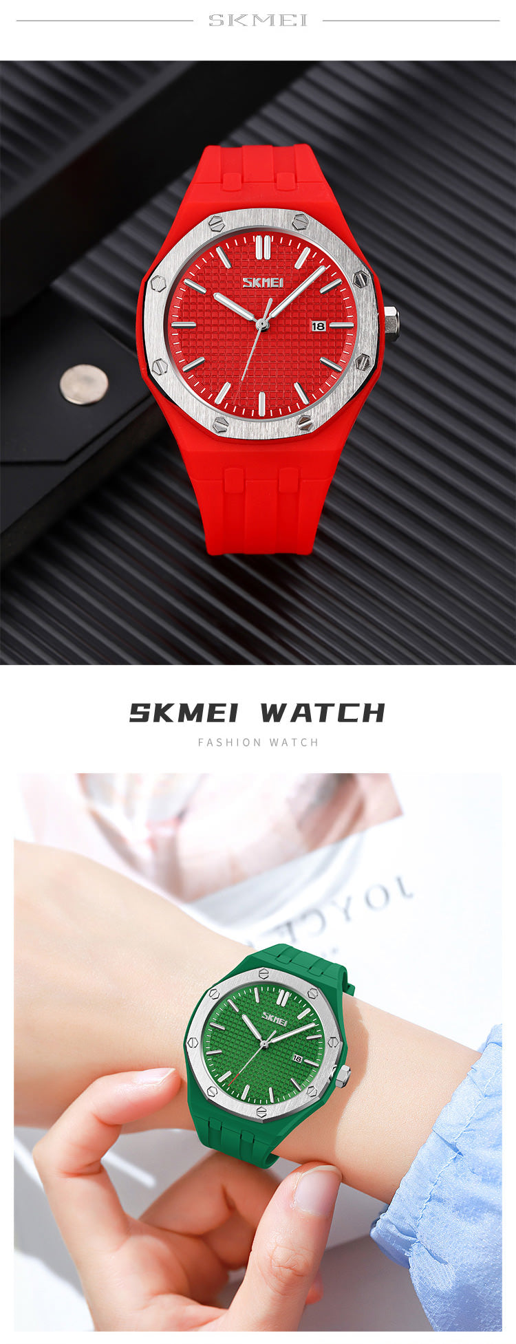 SKMEI 9299 Reloj casual con correa de silicona para mujer