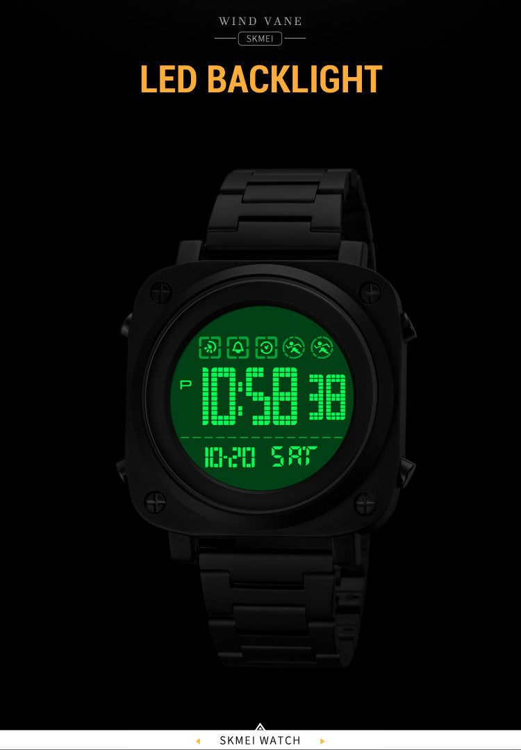 SKMEI 1726 Reloj cuadrado LED para hombre