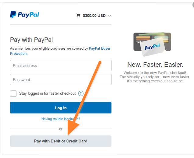 how to use credit card in paypal