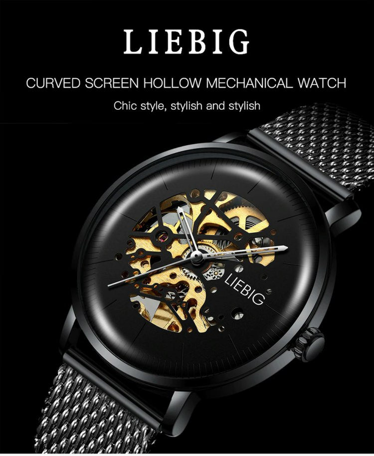 LIEBIG L3001 Skeleton Exposed Gear Watch for Men