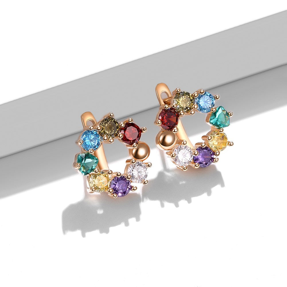 SKMEI KZCE288 Multi-color Zirconia Ring Earrings for Women