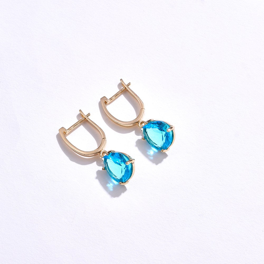 SKMEI KZCE298 Blue Crystal Teardrop Earrings Studs