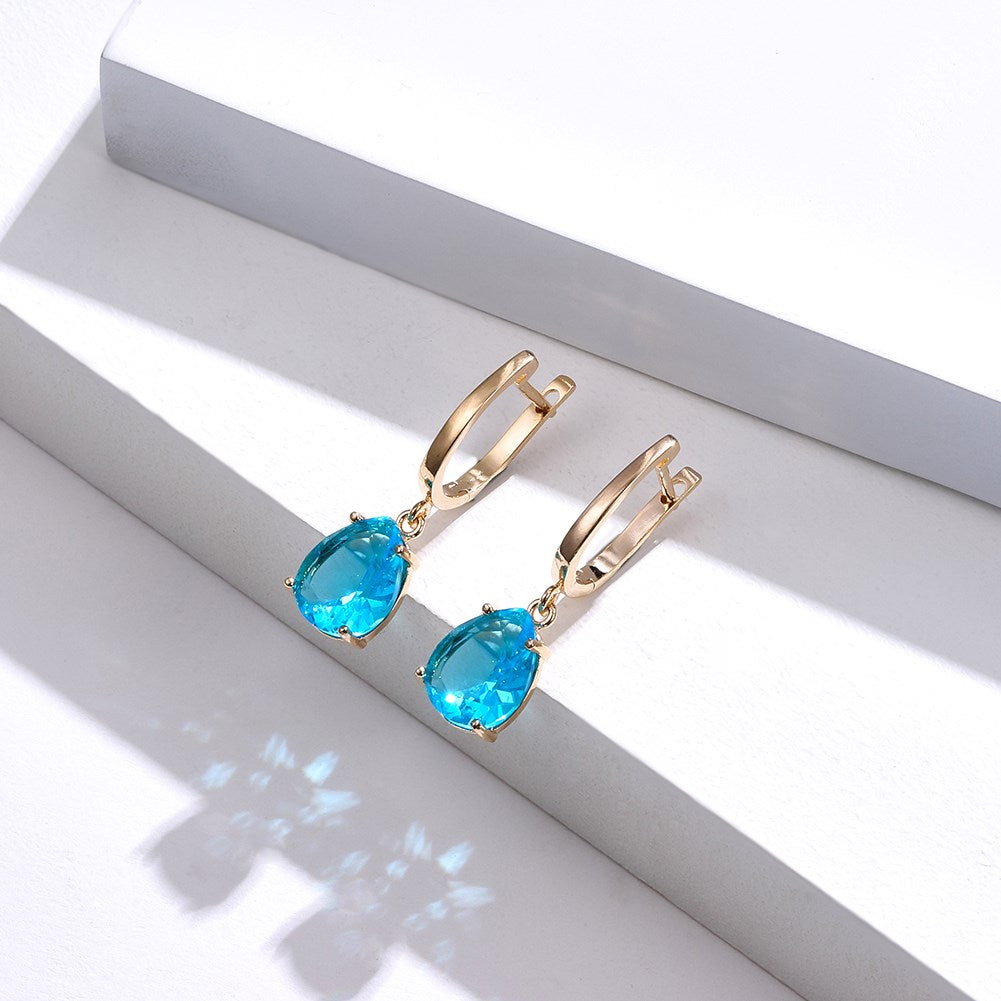 SKMEI KZCE301 Boucles d'oreilles coeur bleu pour femme