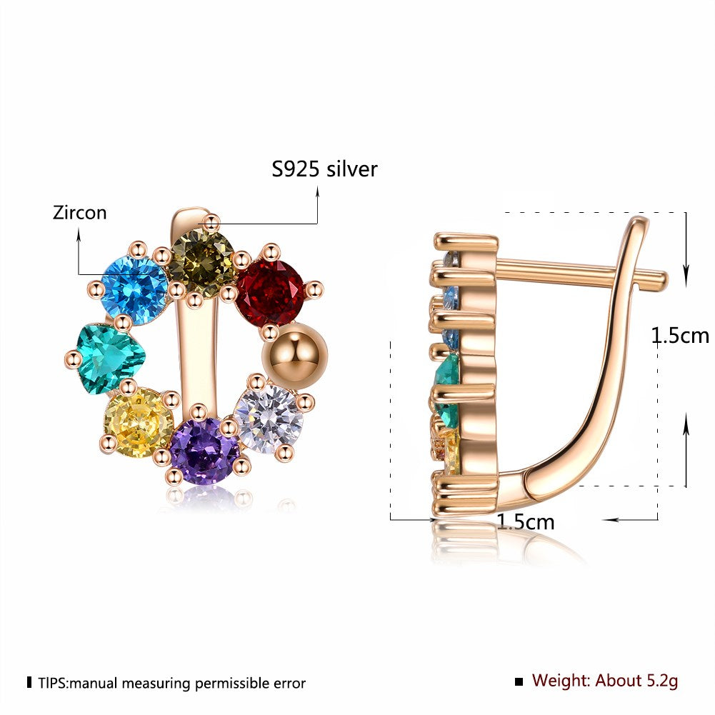 SKMEI KZCE288 Multi-color Zirconia Ring Earrings for Women