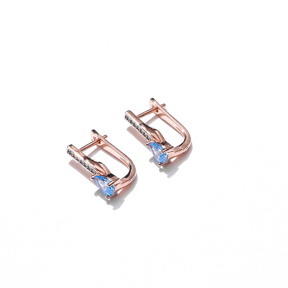 SKMEI KZCE299 Pendientes de lágrima de cristal azul para mujer