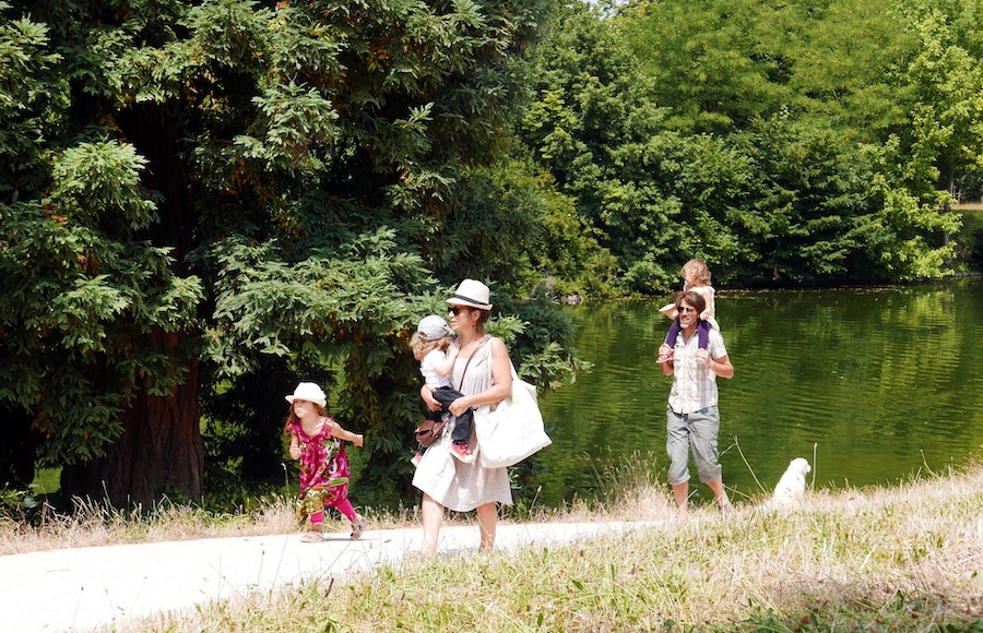 Visite familiale au parc