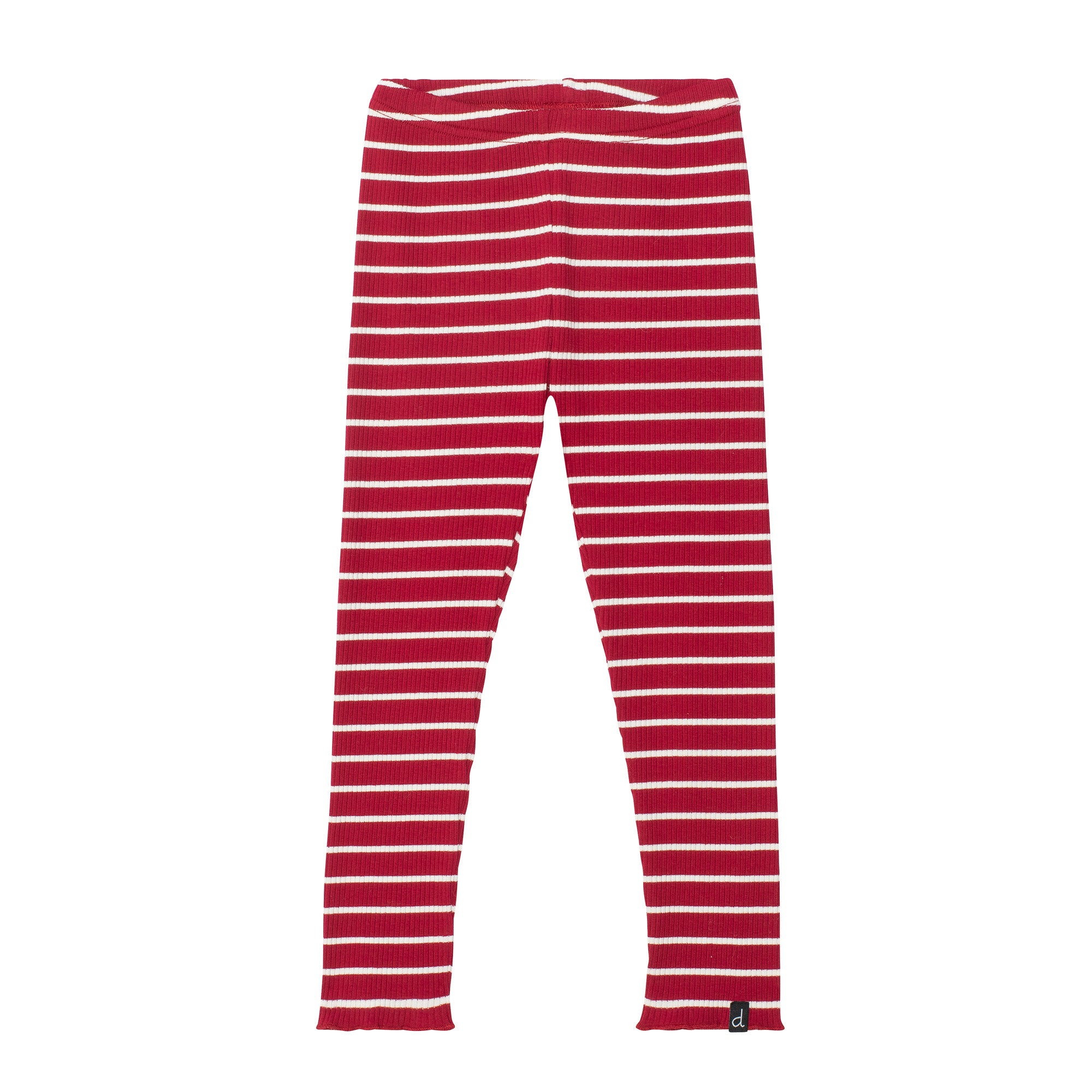 Striped Rib Legging Red and White, Deux par Deux