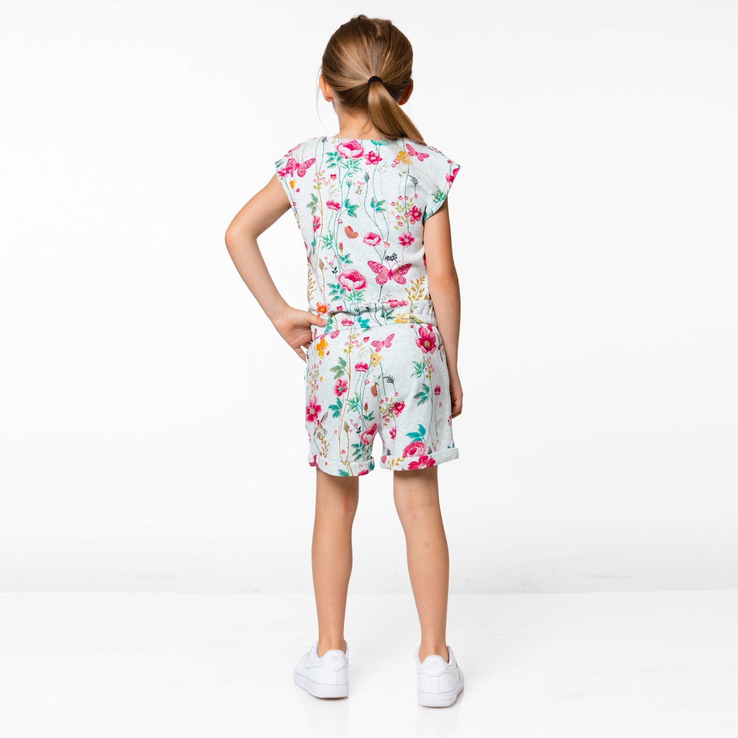 Botanical Print French Terry Jumpsuit Girl D30M40_055